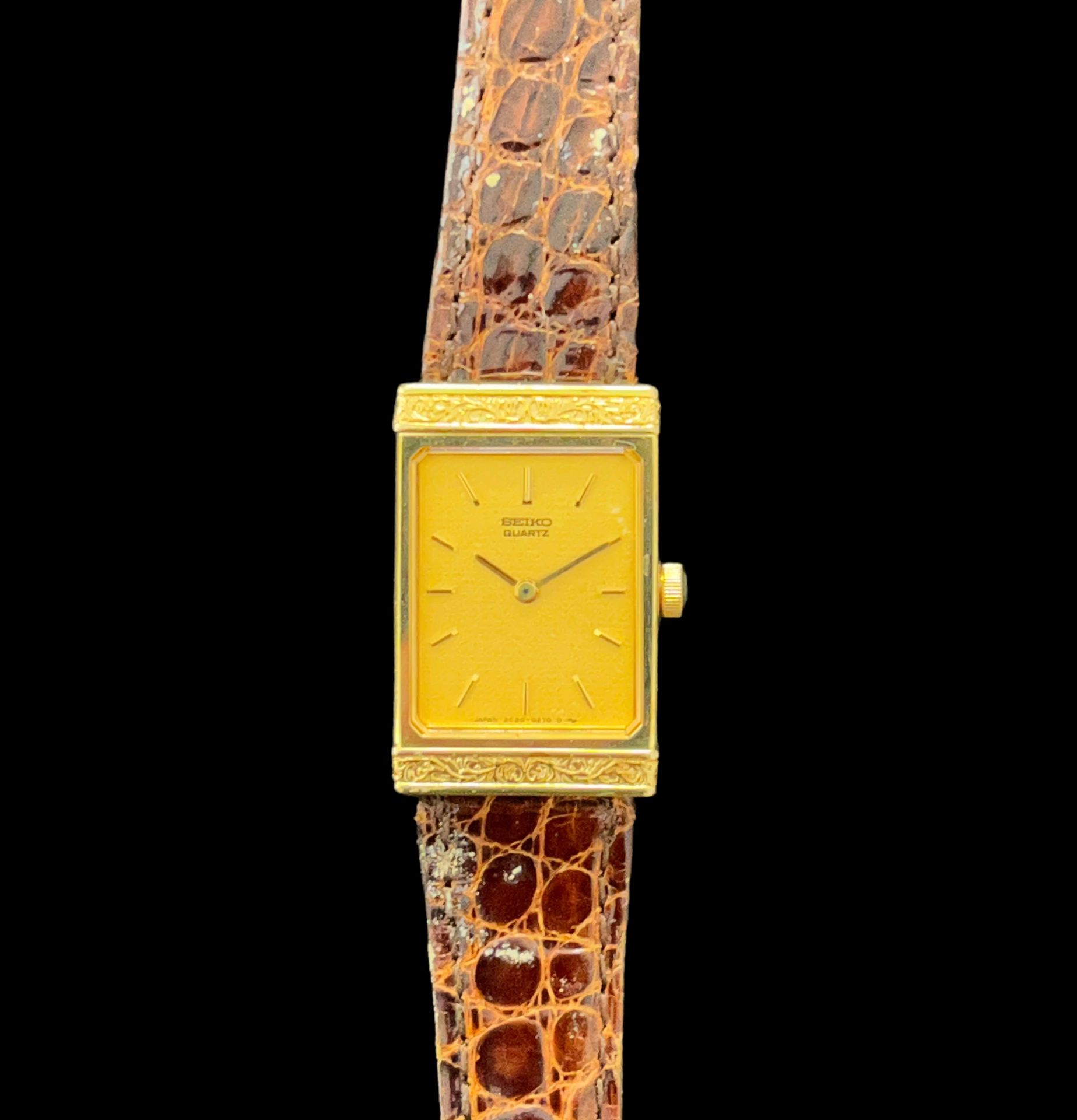 Null Seiko. Reloj de pulsera de señora con caja de oro, esfera firmada con marca&hellip;