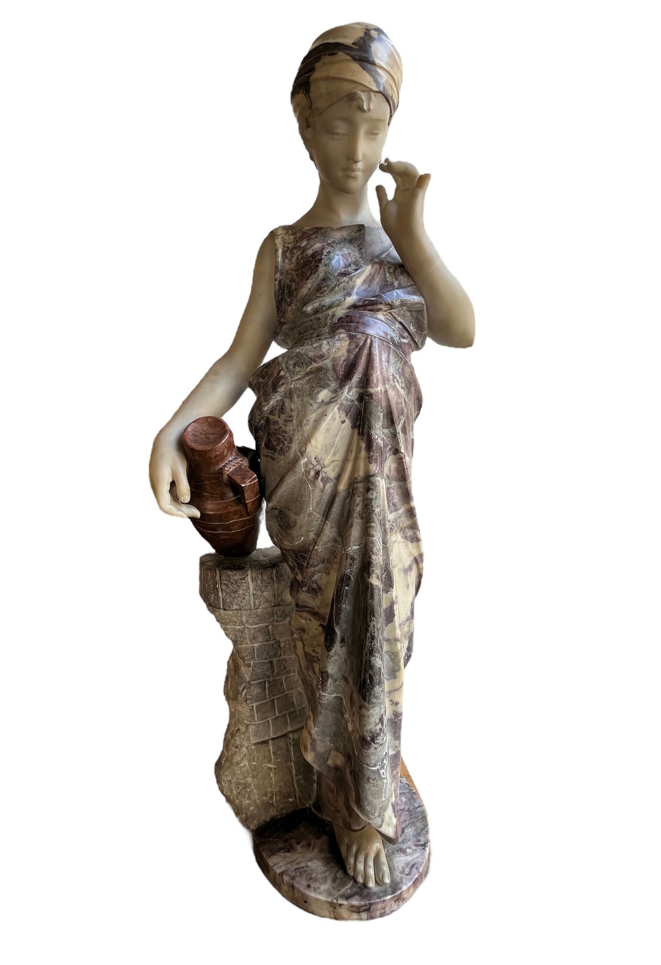 Null Guglielmo PUGI c.1850-1915
Rebecca am Brunnen
Skulptur aus Carrara-Marmor, &hellip;