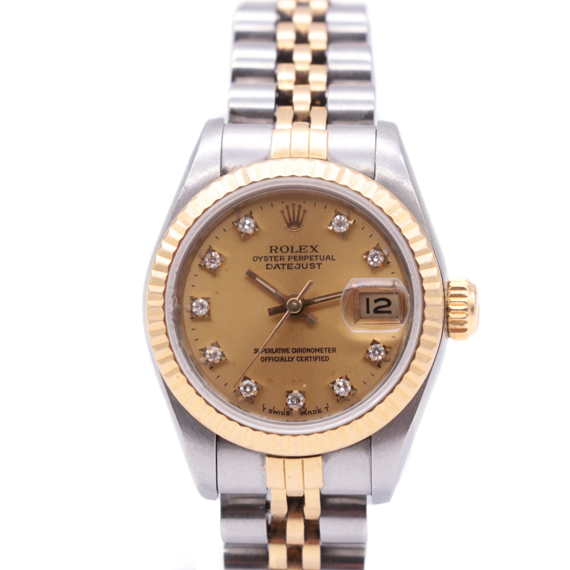 Montre Rolex, Oyster Perpetual Datejust The steel case

The circular gold dial w&hellip;