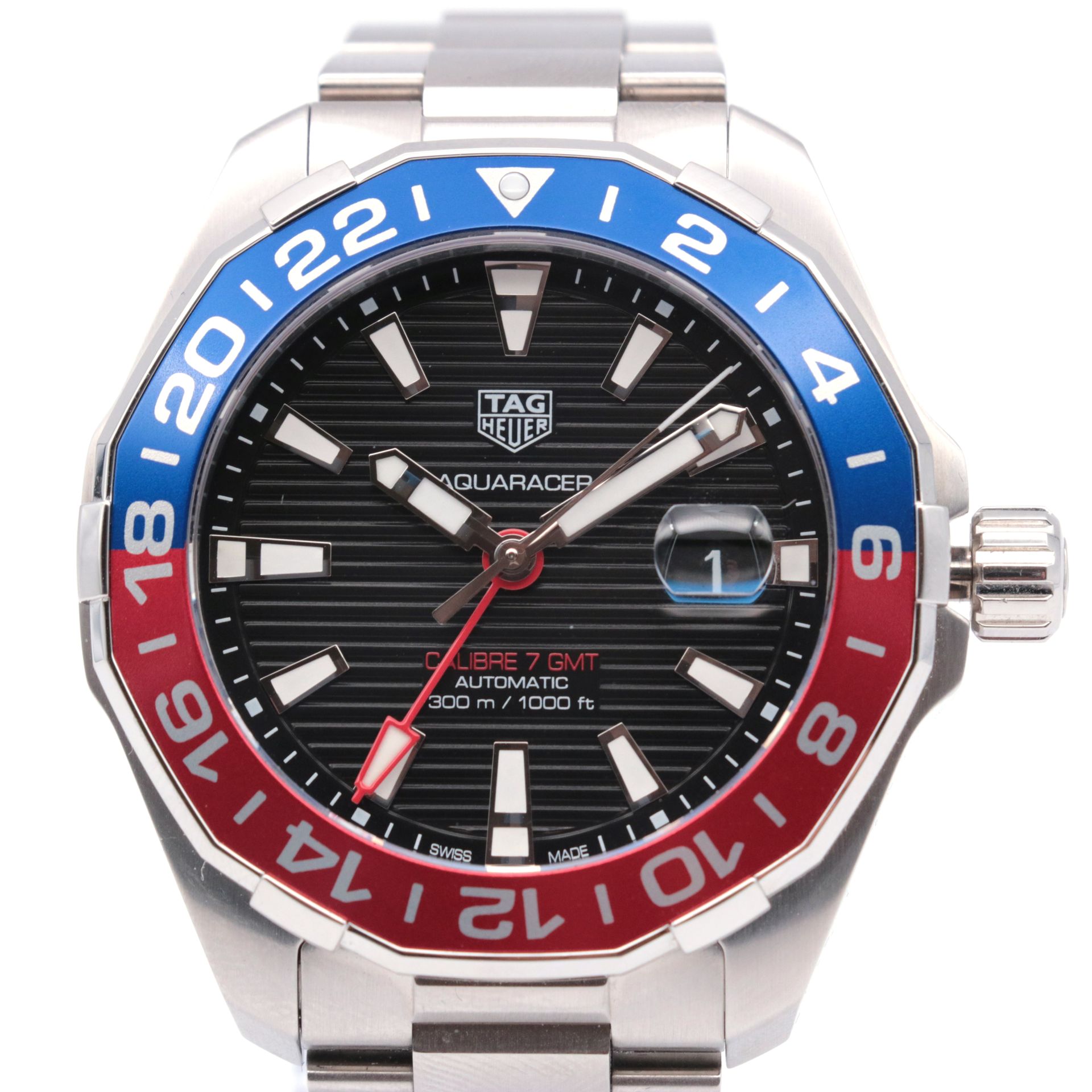 Montre TAGHEUER, Aquaracer Calibre 7 GMT The steel case, signed

The circular di&hellip;
