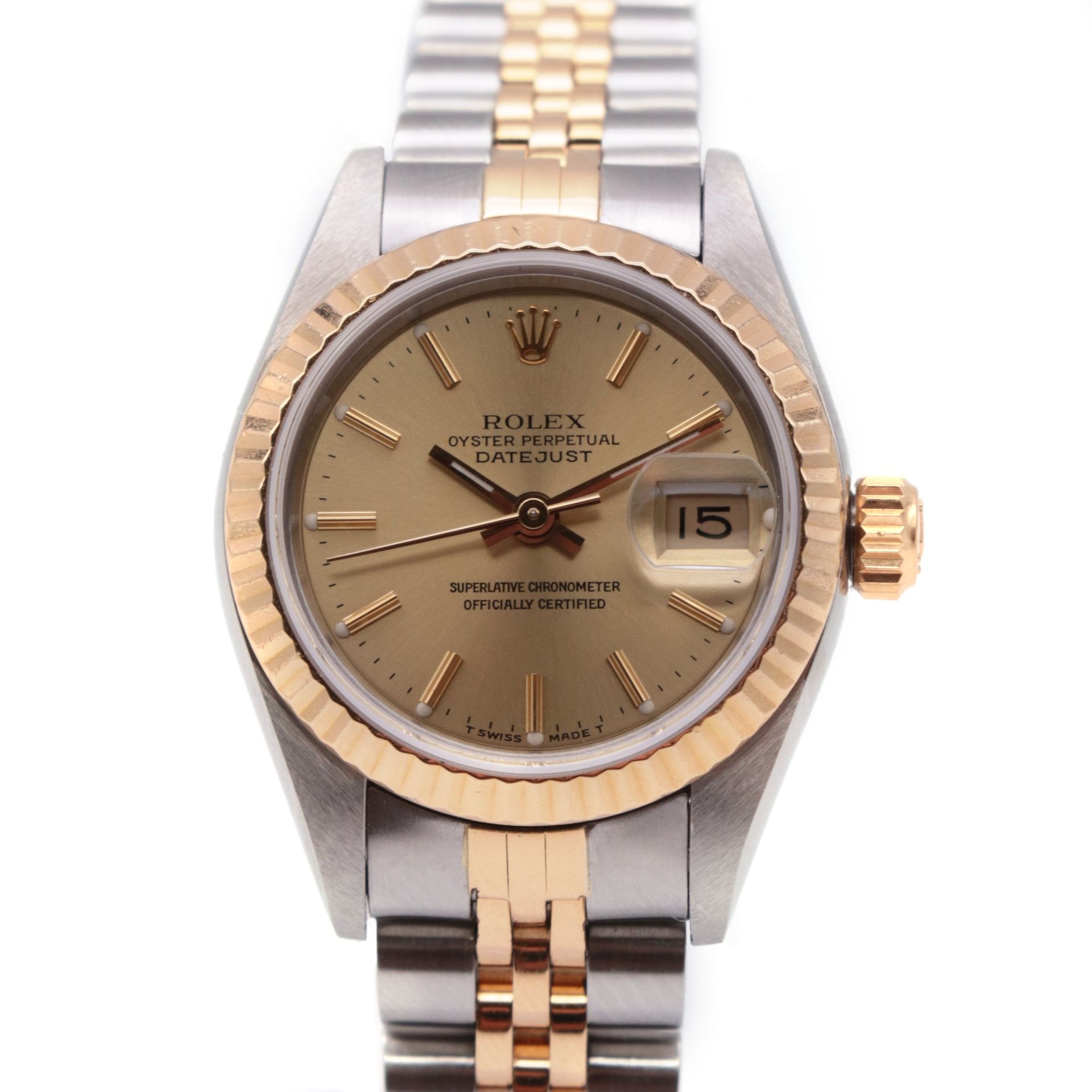 Montre Rolex, DateJust Oyster Perpetual The steel case

The circular dial with g&hellip;