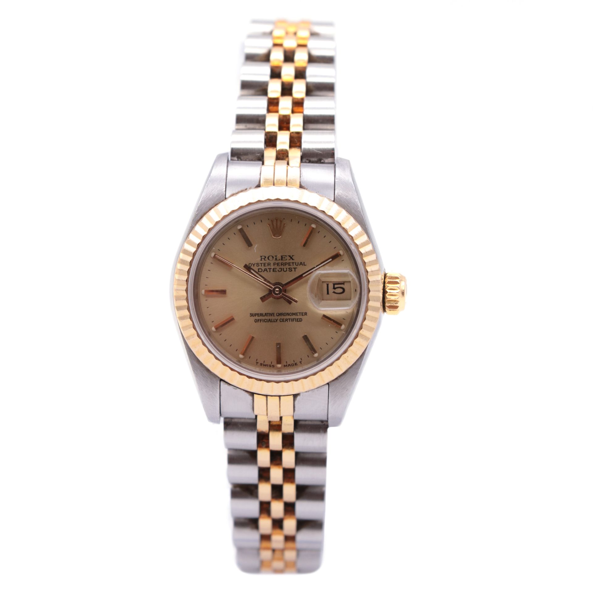 Montre Rolex, Oyster Perpetual Datejust The steel case, signed

The circular gol&hellip;