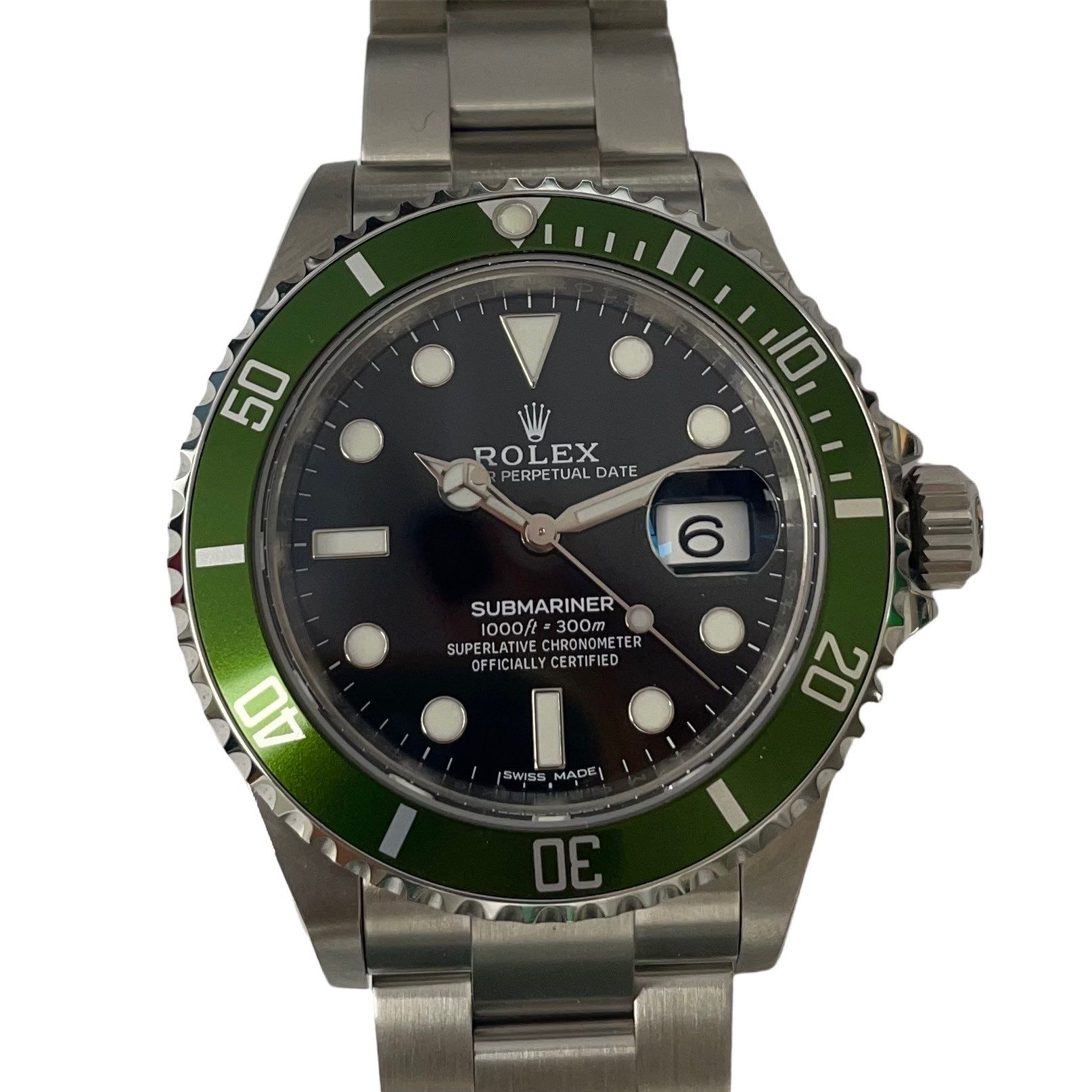 劳力士Submariner Date Kermit手表，型号16610LV。精钢表壳、黑色表盘