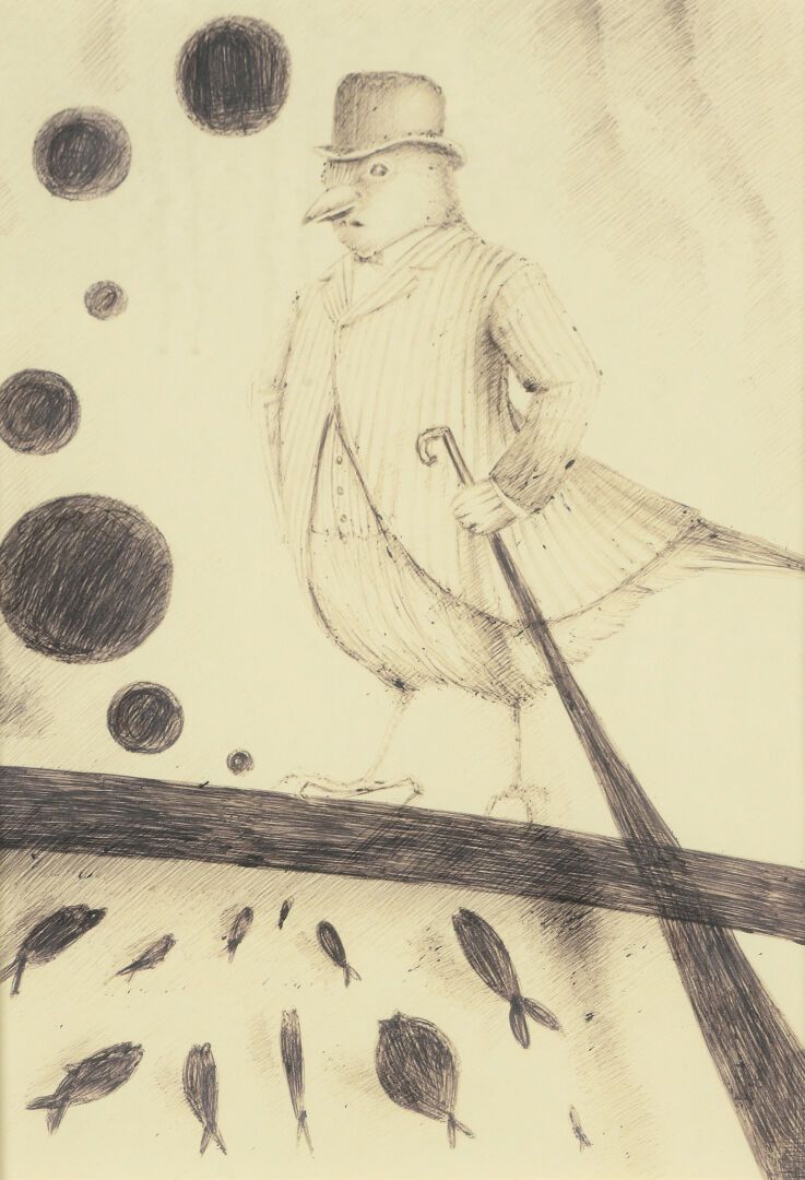 Null Escuela italiana del siglo XX

"Sr. Pájaro".

Bic en papel.

29 x 20 cm