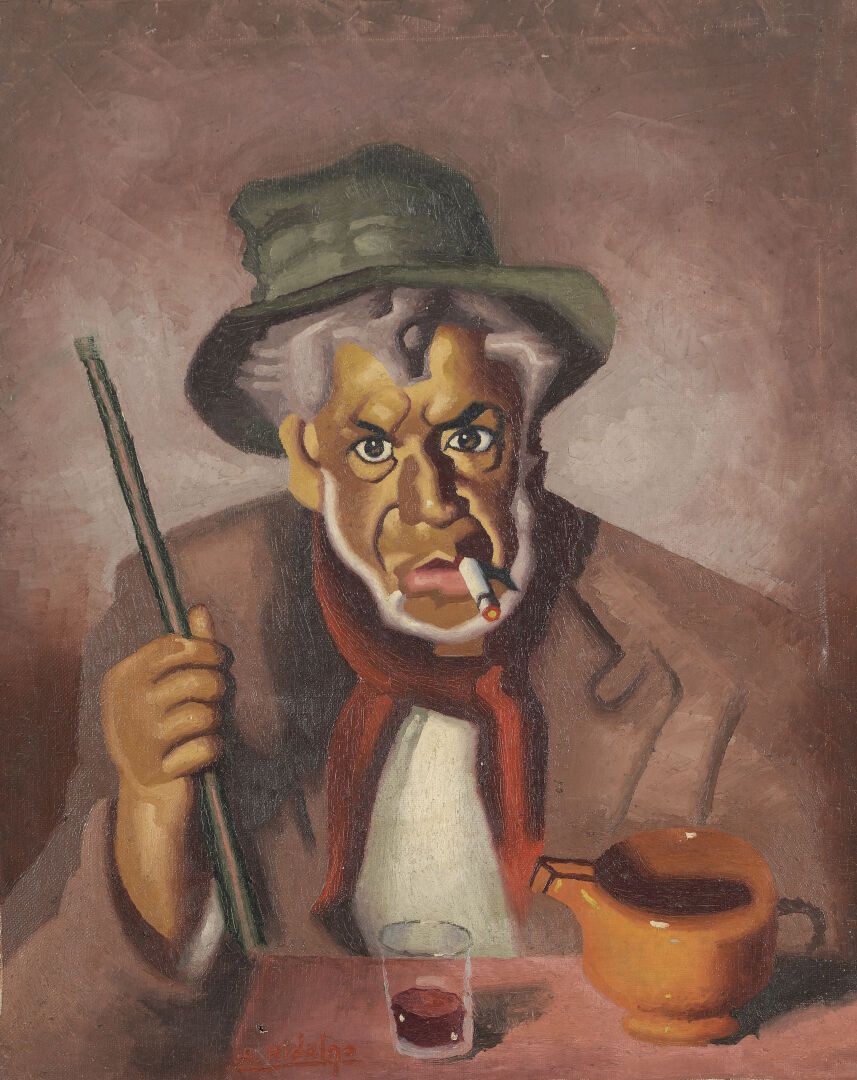 Null 
A. Hidalgo. 




"Cigarette man.




 Oil on canvas, signed lower left. 

&hellip;