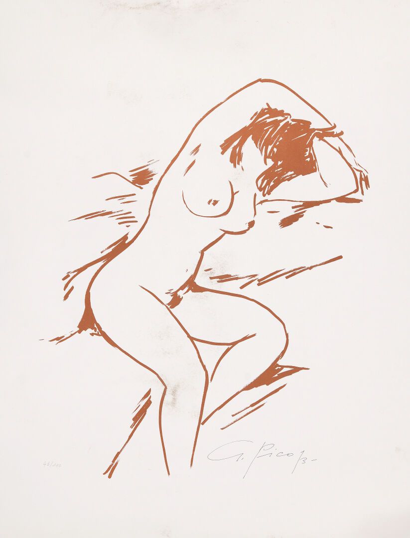 Null G.PICO

"沙发上的梦幻般的裸体》，1973年

雕刻，签名和日期为1973年，编号为46/110。

67 x 51 厘米

(弄脏、撕裂)