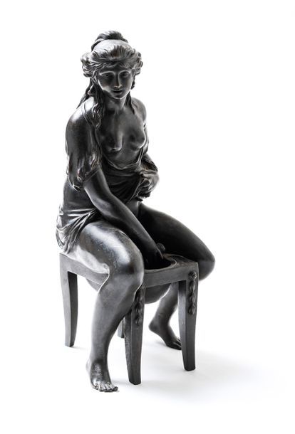 Null CLODION (1738-1814), d’après. La Toilette, fin du XIXe siècle. Bronze patin&hellip;