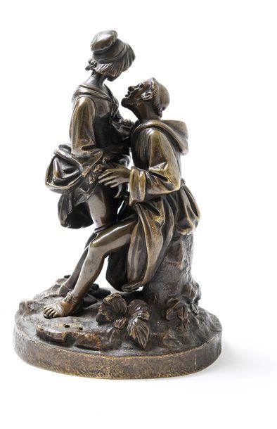 Null [Artiste non identifié]. Le Moine galant, fin du XIXe siècle. Bronze patiné&hellip;
