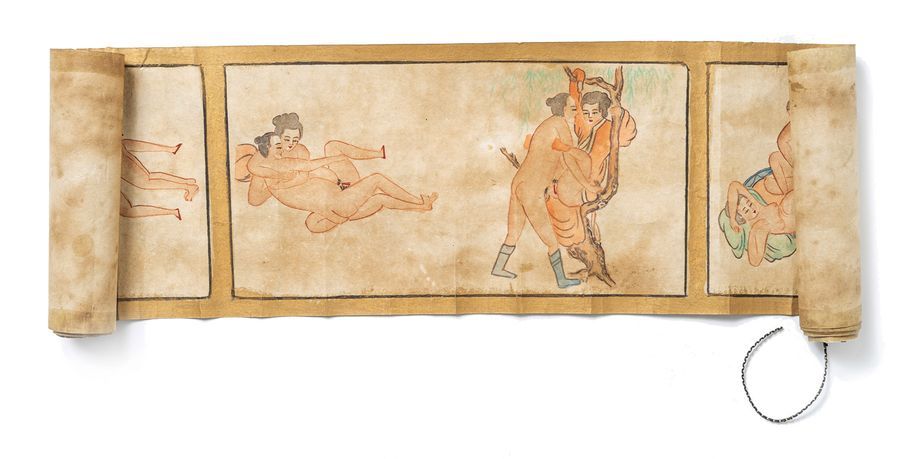 Null Kakémono, Japon, XXe siècle. Gouache sur papier, 15 x 128,5 cm							 			

&hellip;