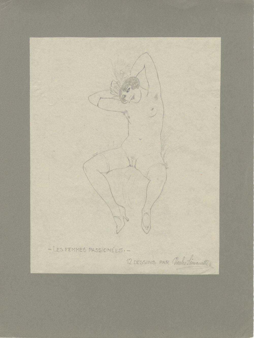 Null 卡雷尔-西穆内克（1869-1942）查尔斯-西莫内特。激情的女人》，约1900年。12幅铅笔画，大小不一。