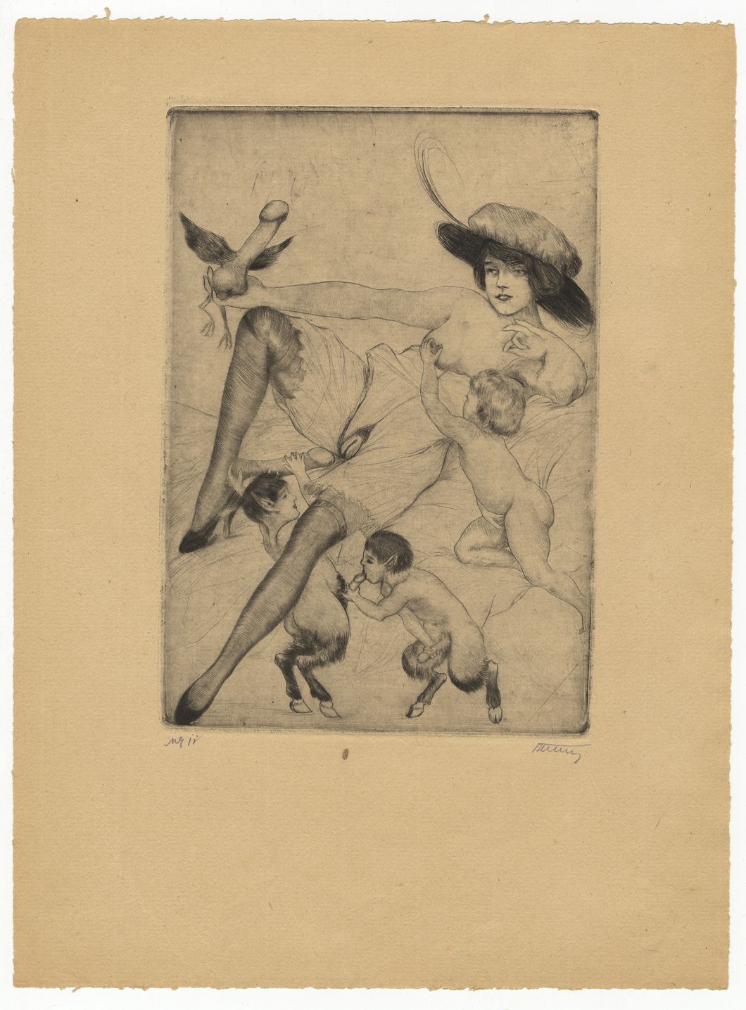 Null 不明身份的捷克艺术家]。Vits的舞蹈，约1930年。意大利风格的带状作品集，28 x 38厘米，封面有插图的小图案，有编号和签名，包含22幅版画，都&hellip;
