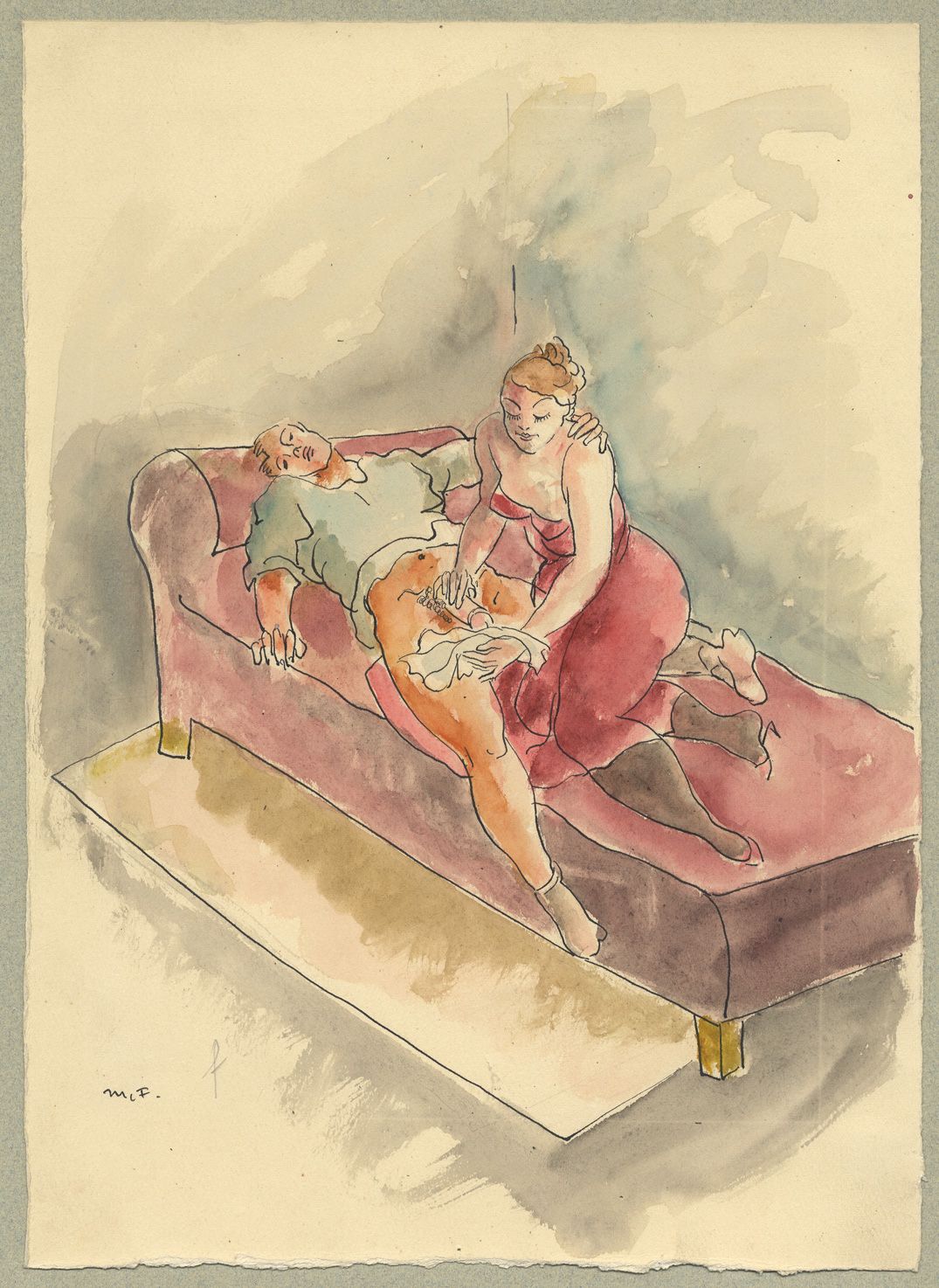 Null Maximilian FLORIAN (1901-1982). Il fazzoletto sporco, 1930 circa. Disegno a&hellip;