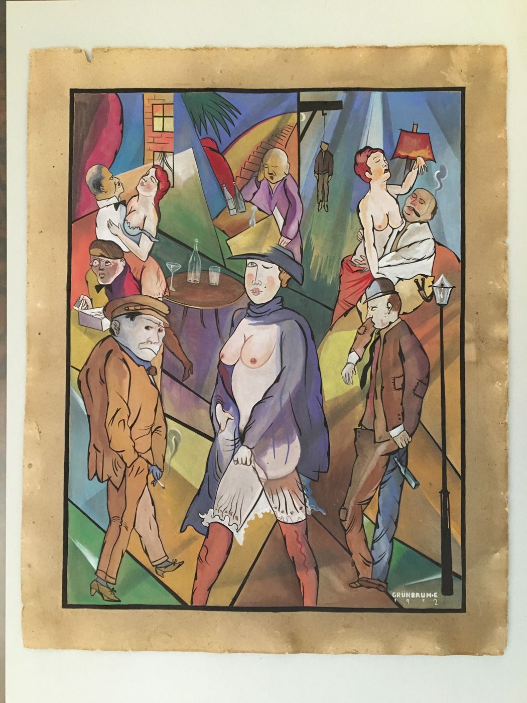 Null 
欧诺-格伦鲍姆（1908-1945年在毛特豪森）。向奥托-迪克斯致敬，1932年。纸上水彩画，70 x 55厘米。特兰西瓦尼亚匈牙利画家、绘图员、图&hellip;