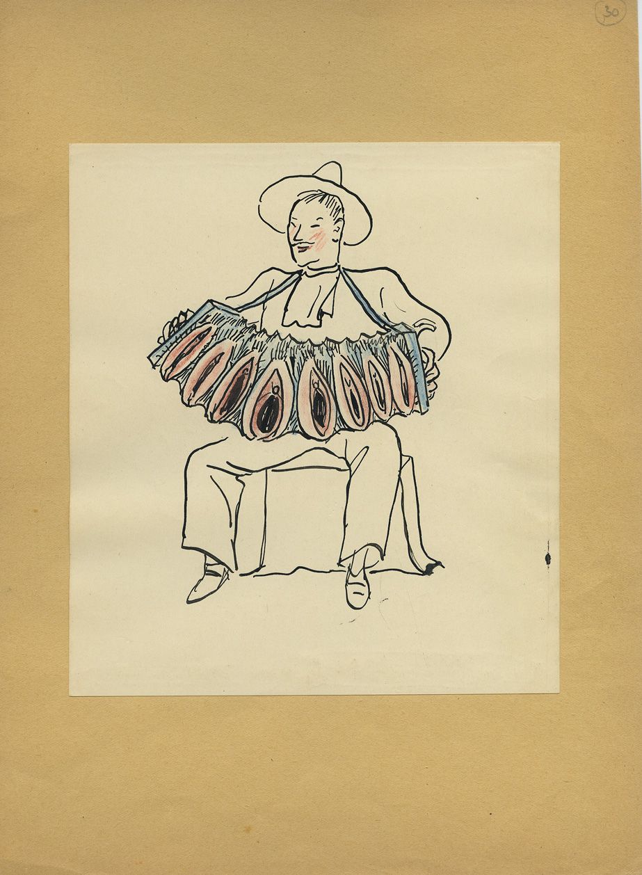 Null Henrik MAJOR (1895-1948). Músicos, ca. 1930. 10 tintas y lápices de colores&hellip;