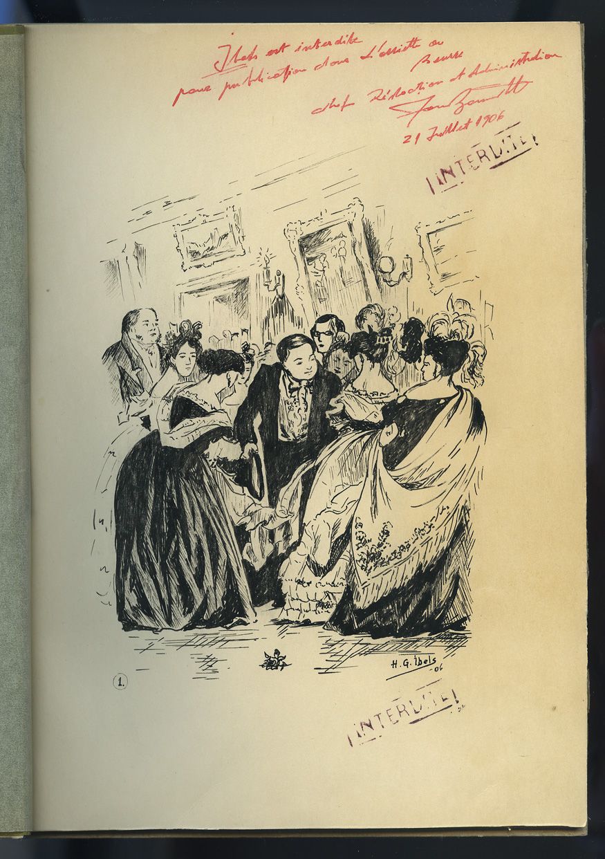 Null 不明身份的罗马尼亚艺术家】。]19世纪的巴黎场景，大约在1950年。12幅原始水墨画，编号为1至12，有天启式的日期和签名H.G.Ibels-06。第&hellip;