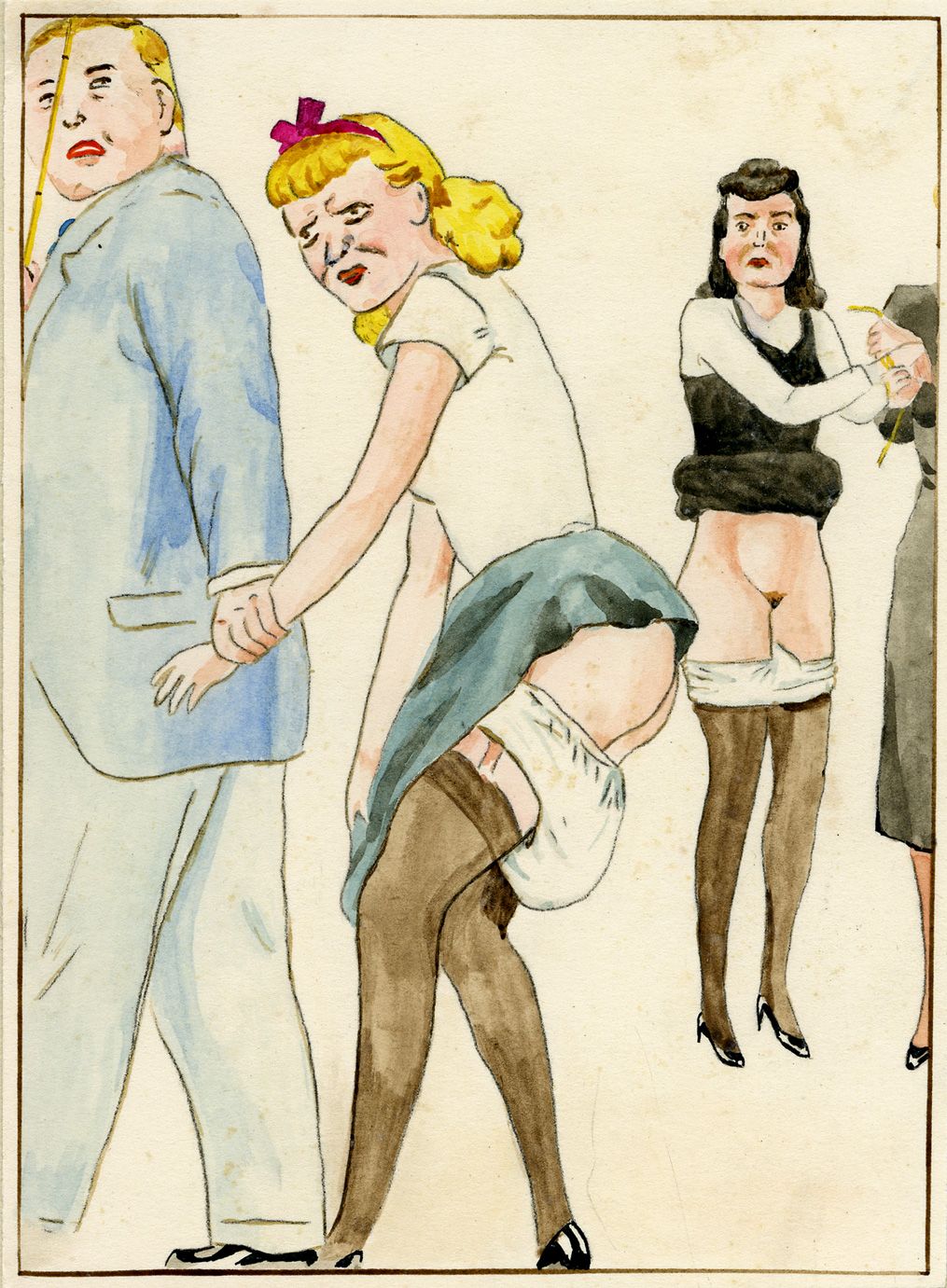 Null [Artiste amateur non identifié]. Flagellations, vers 1930. 8 dessins origin&hellip;