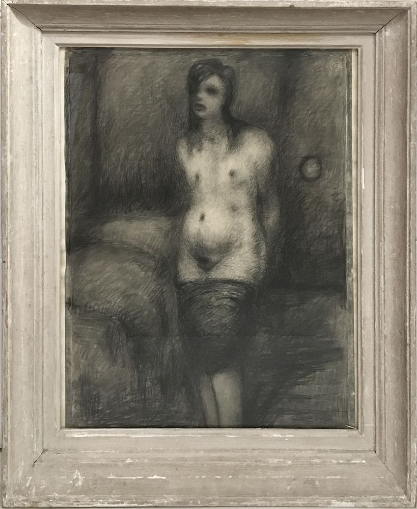 Null Frans de GEETERE. Femmes damnée, vers 1930. Dessin au crayon, 65 x 52 cm.
