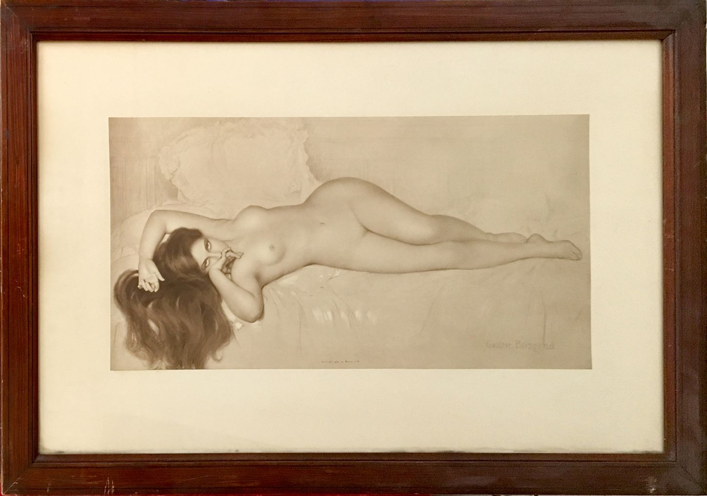 Null Gustave BRISGAND. Brown reclining nude (head to the left). Braun process, 2&hellip;