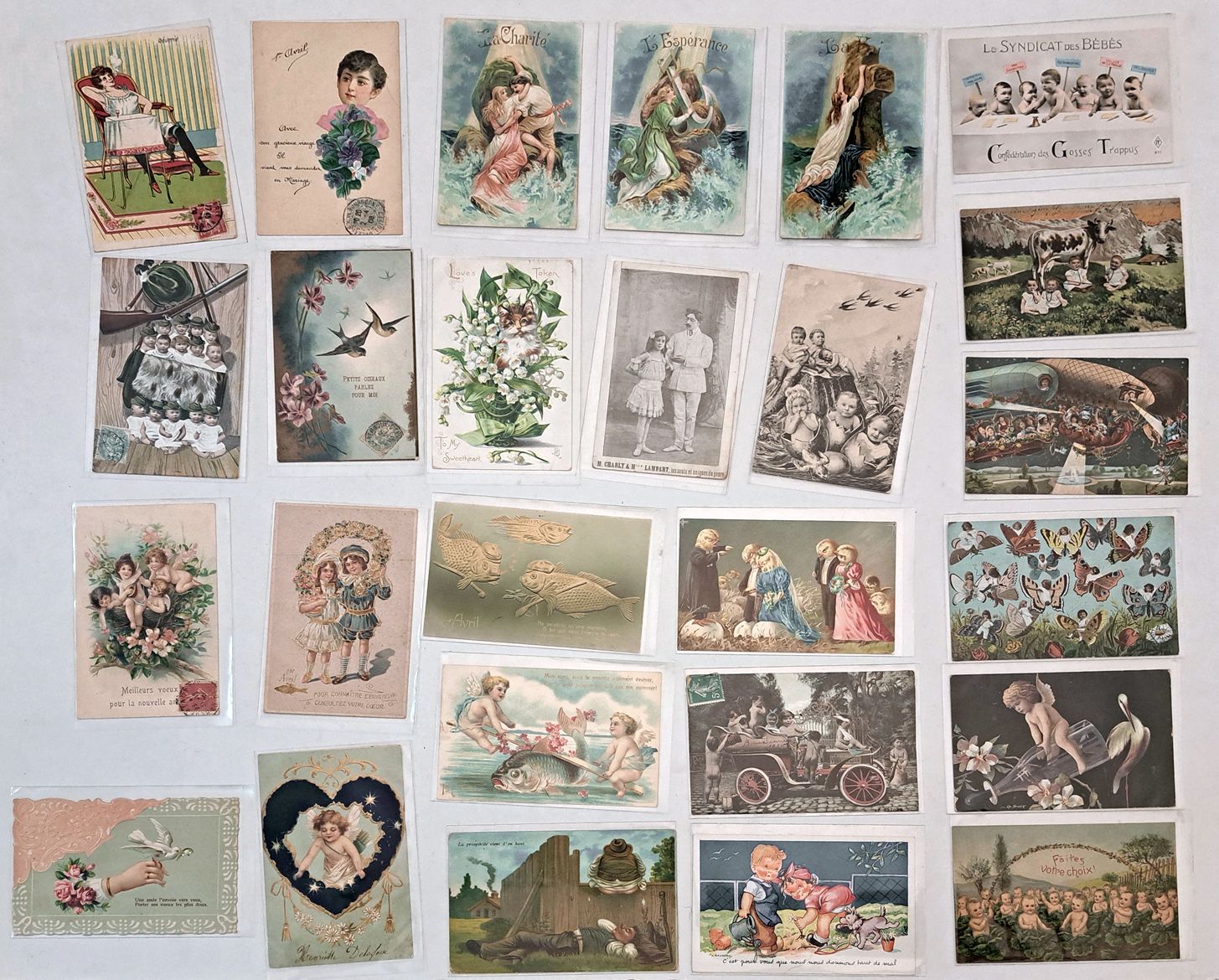 Null OLD POSTCARDS. FANTAISIES. More than 550 old postcards.