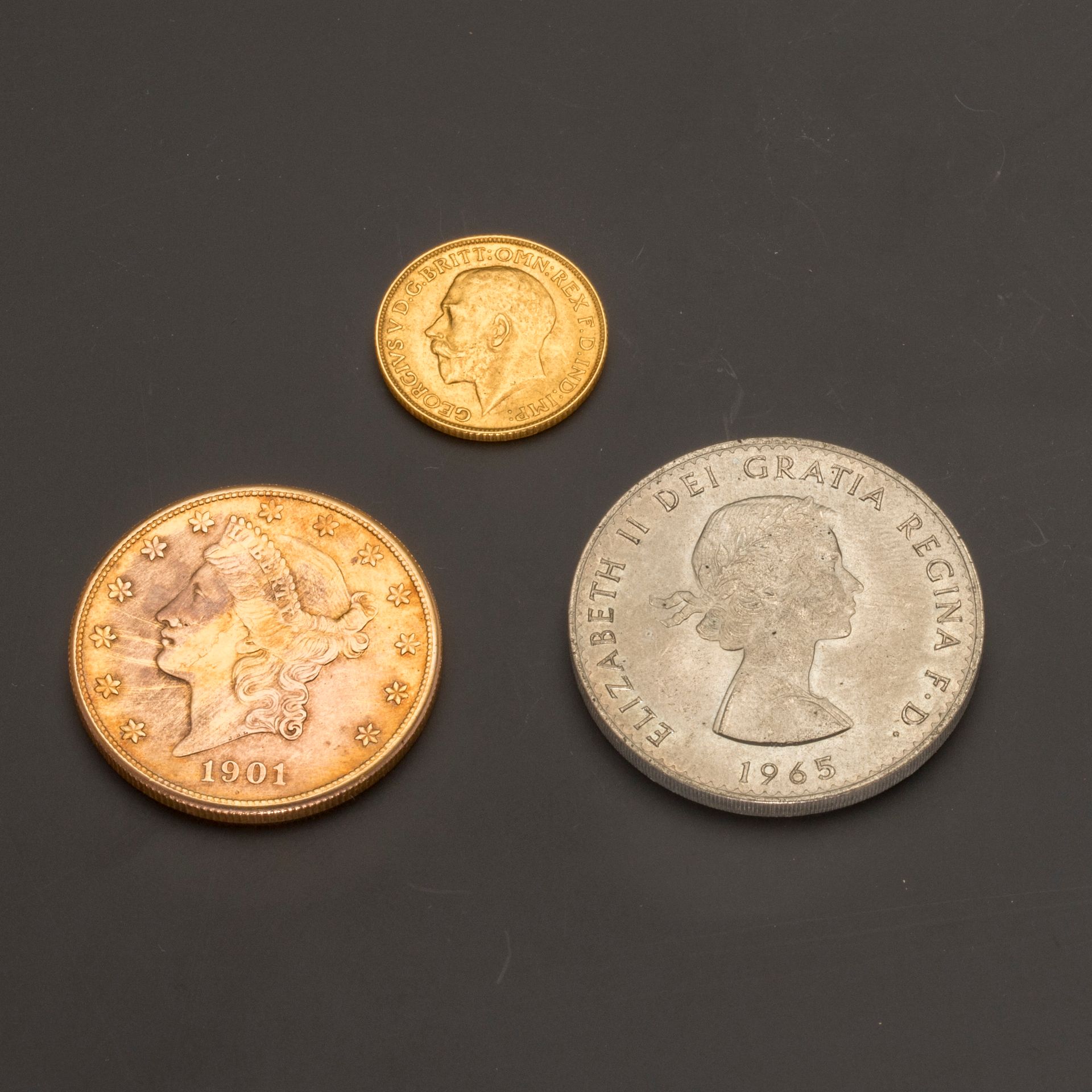 Null Deux pièces en or , 900MM, 20 $ or américain 1901, atelier San Francisco et&hellip;
