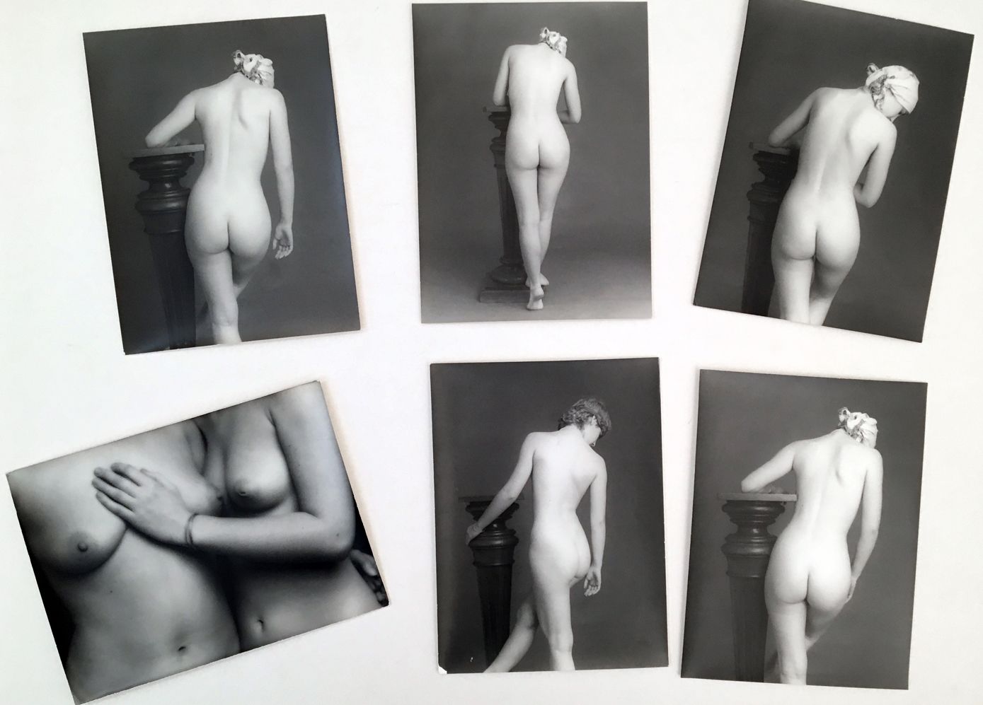 Null 帕特里克-伯纳德裸体研究，约 1980 年。6 幅银质复古版画，17.5 x 24 厘米。所有照片背面均有摄影师的印章。