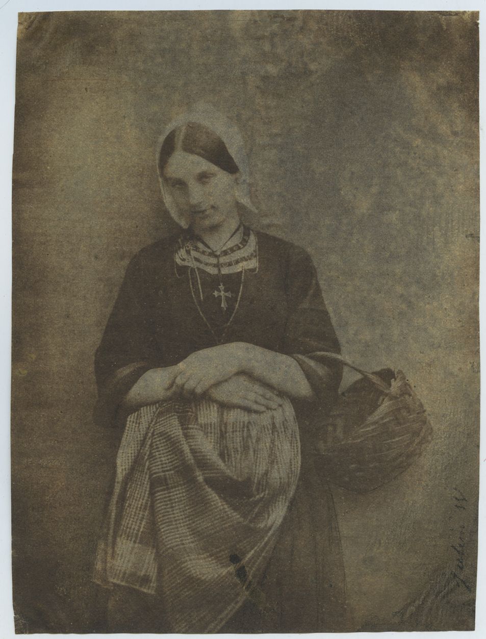 Null Julien VALLOU de VILLENEUVE (1795-1866). Jeune femme au panier, vers 1850. &hellip;