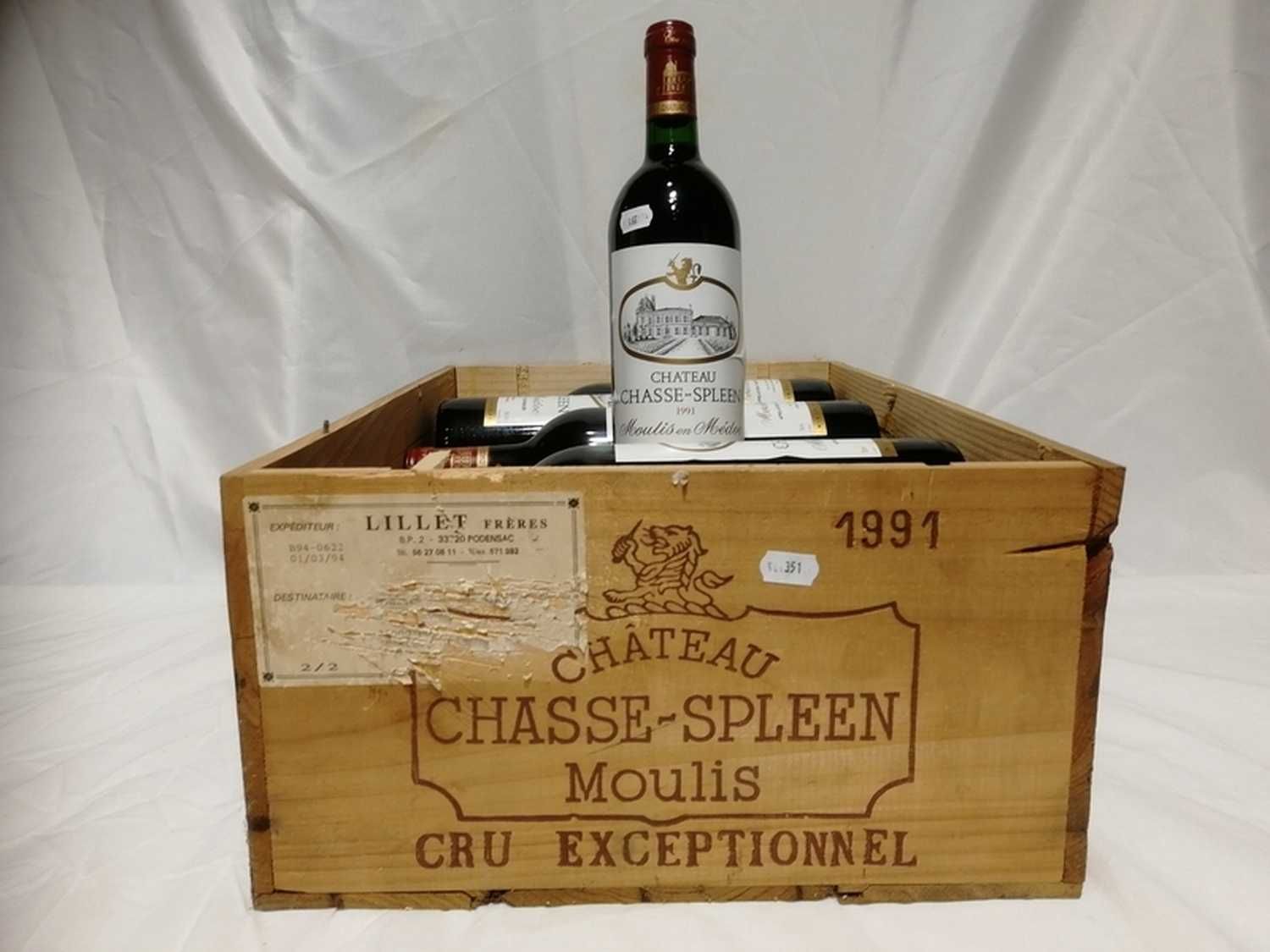 Null 12 Bouteilles Château CHASSE-SPLEEN 1991 - Cru Exceptionnel - MOULIS - CBO