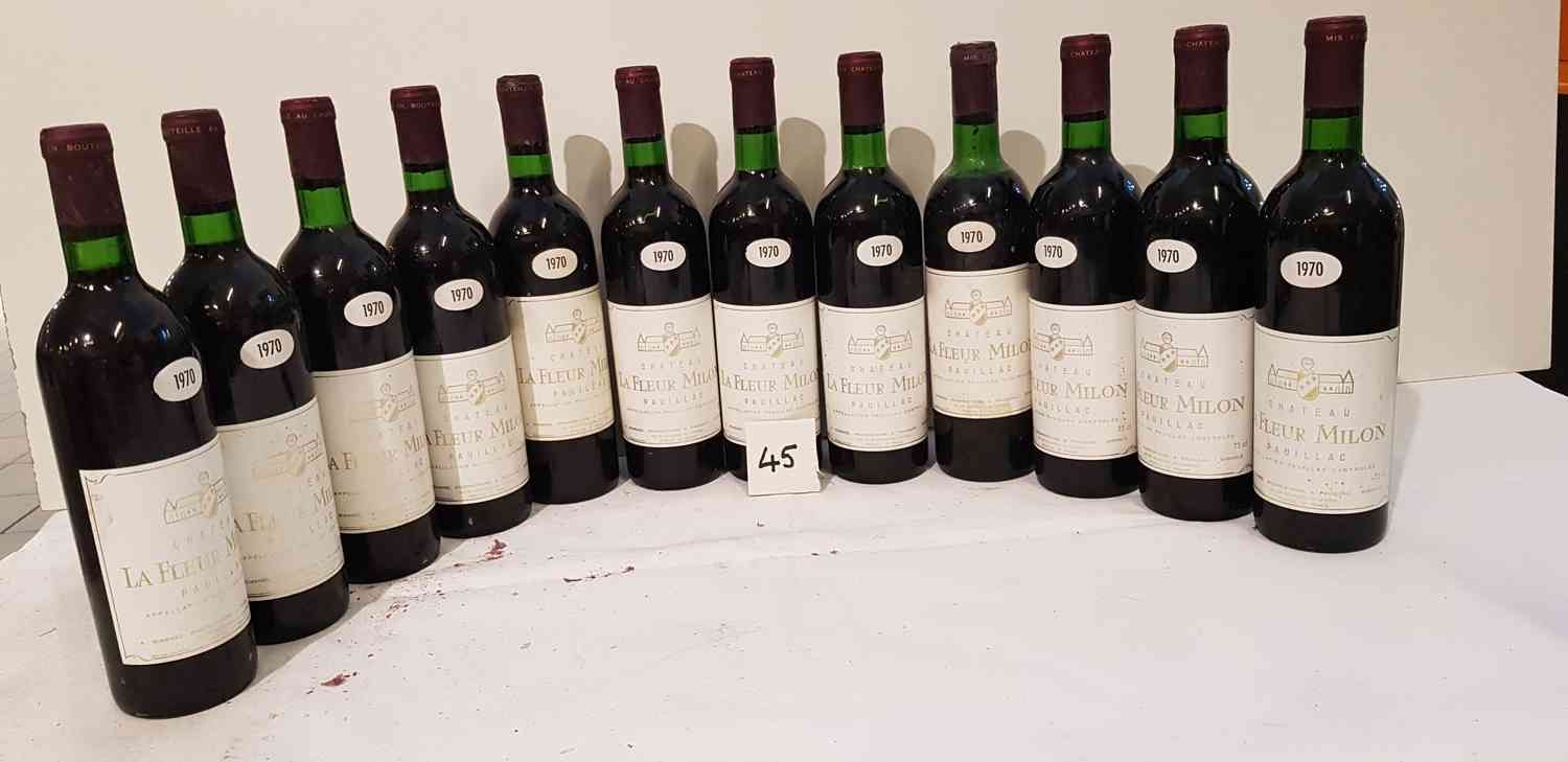 Null 12 bottles château LA FLEUR MILON 1970 PAUILLAC. Perfect presentation and l&hellip;