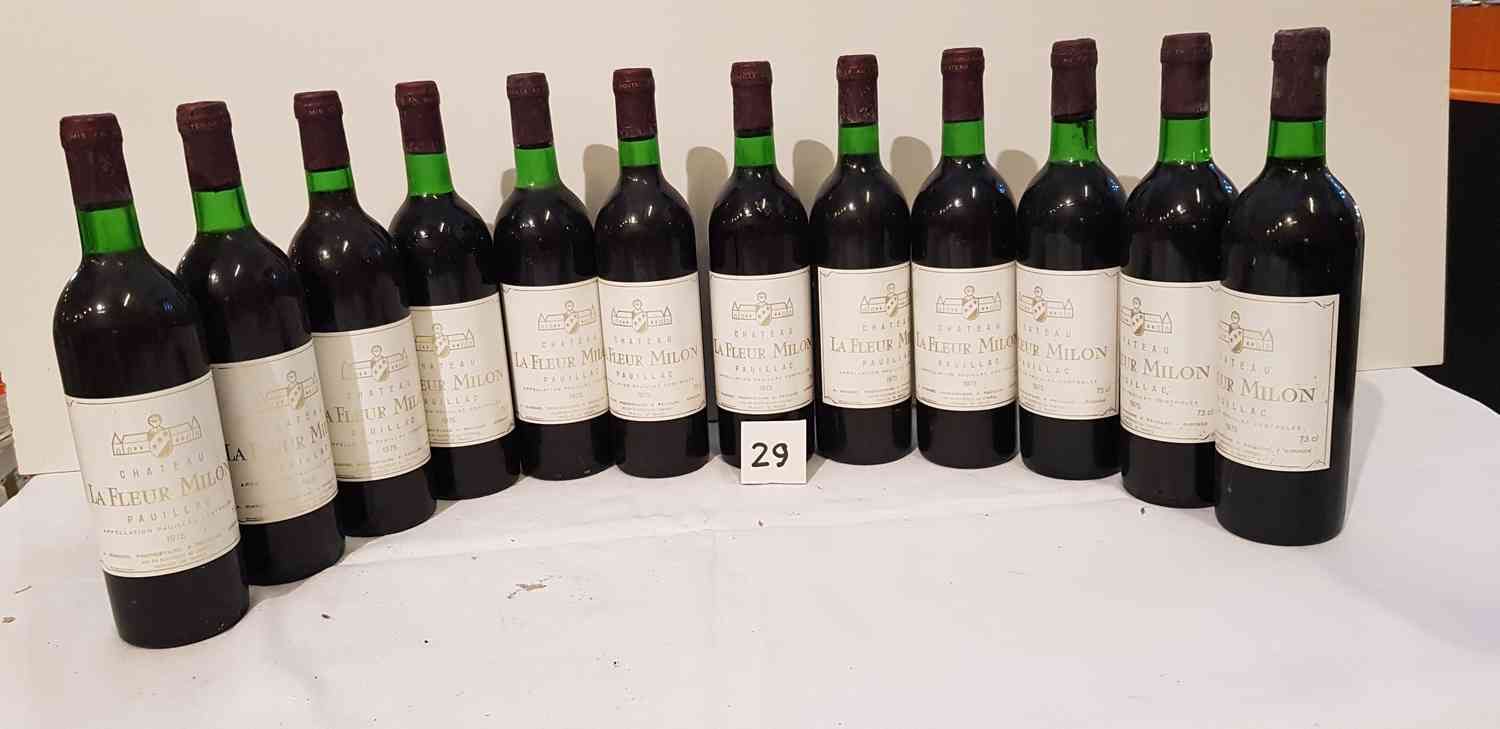 Null 12 Flaschen von Château LA FLEUR MILON 1975 PAUILLAC.