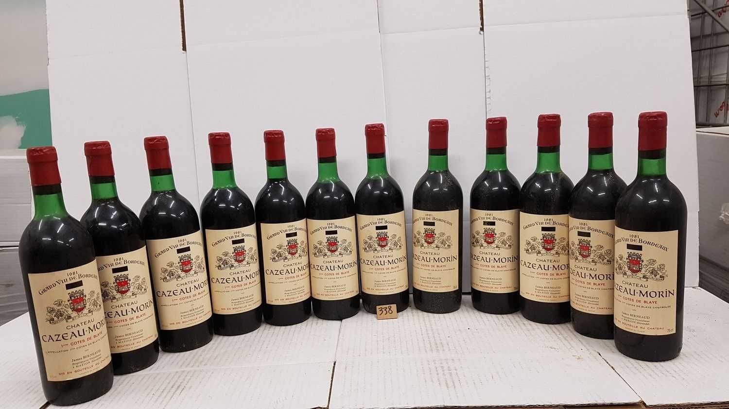 Null 12 bottles château CAZEAU MORIN 1981 1° Côtes de Blaye. Perfect labels, 7 l&hellip;