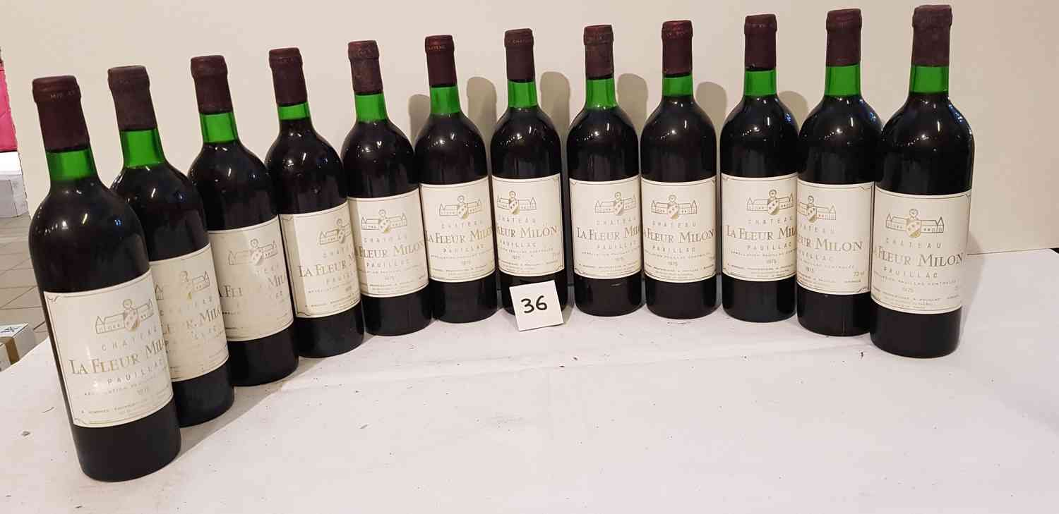 Null 12 botellas de Château LA FLEUR MILON 1975 PAUILLAC.