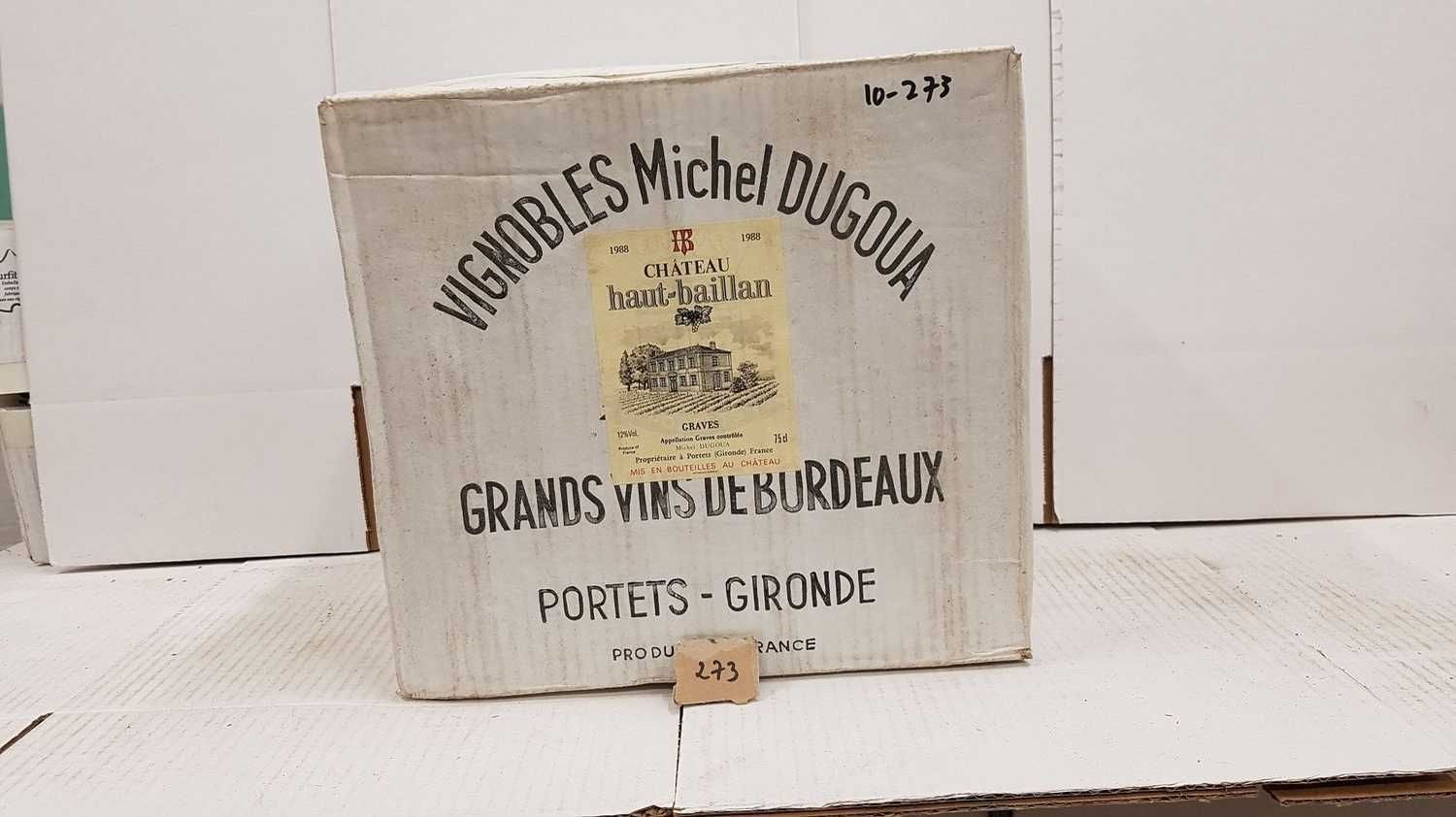 Null 12瓶 Château HAUT BAILLAN 1988 Graves白葡萄酒。未开封的原箱。
