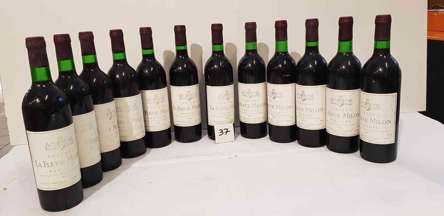 Null 12 bouteilles château LA FLEUR MILON 1975 PAUILLAC. Présentation et niveaux&hellip;