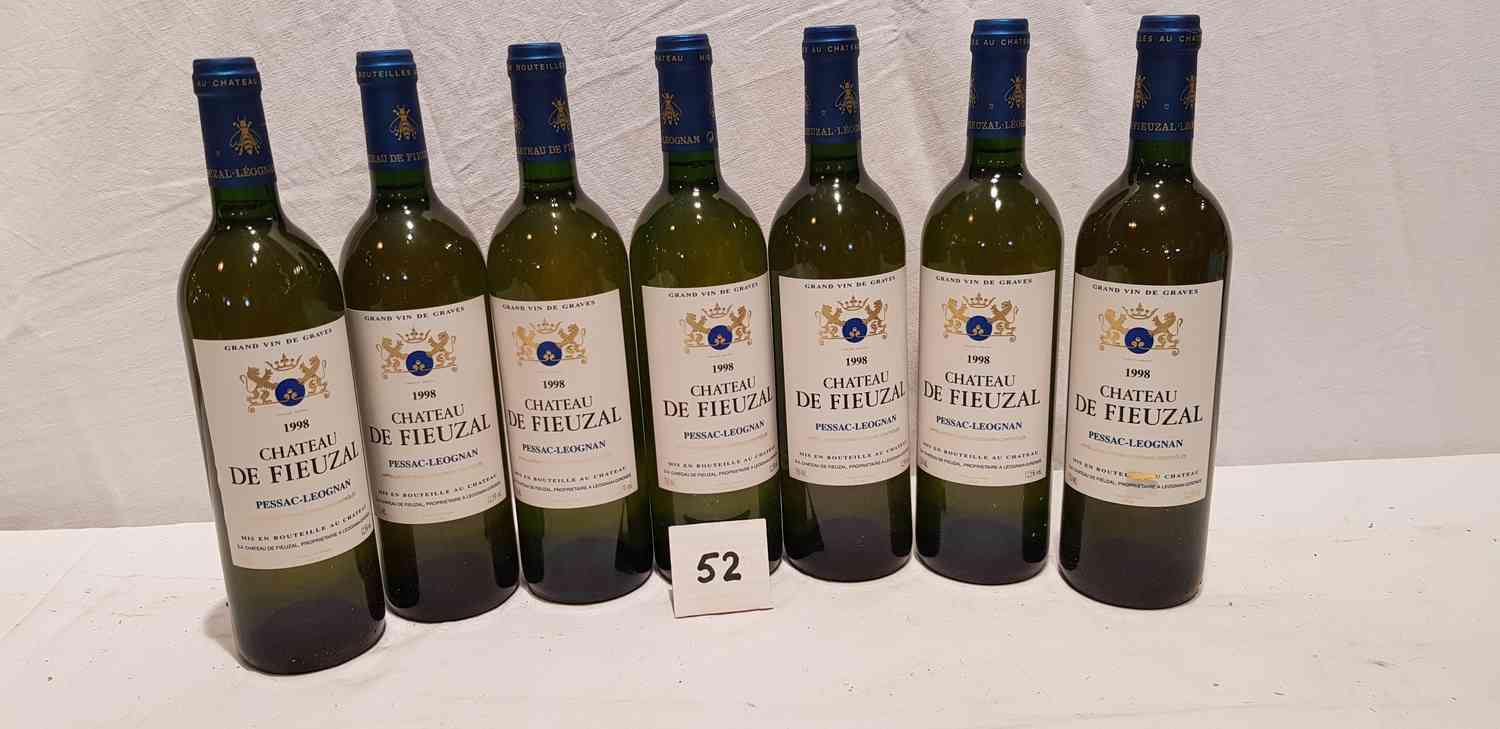 Null 7 botellas château FIEUZAL 1998 PESSAC-LEOGNAN BLANC. Una presentación perf&hellip;