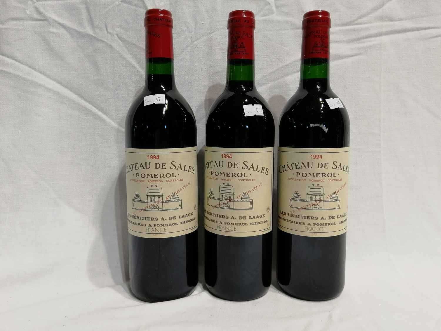 Null 3 Bottles Château De SALES 1994 POMEROL