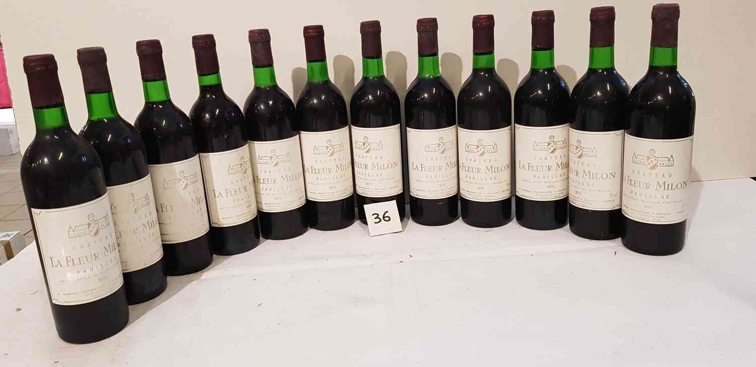 Null 12 bottles château LA FLEUR MILON 1975 PAUILLAC. Perfect presentation and l&hellip;