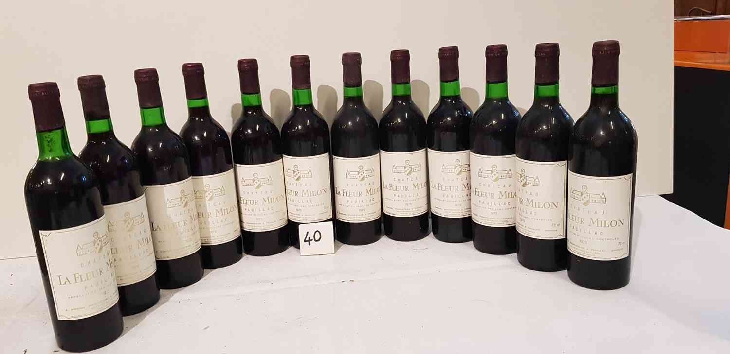 Null 12 bouteilles château LA FLEUR MILON 1975 PAUILLAC. Présentation et niveaux&hellip;