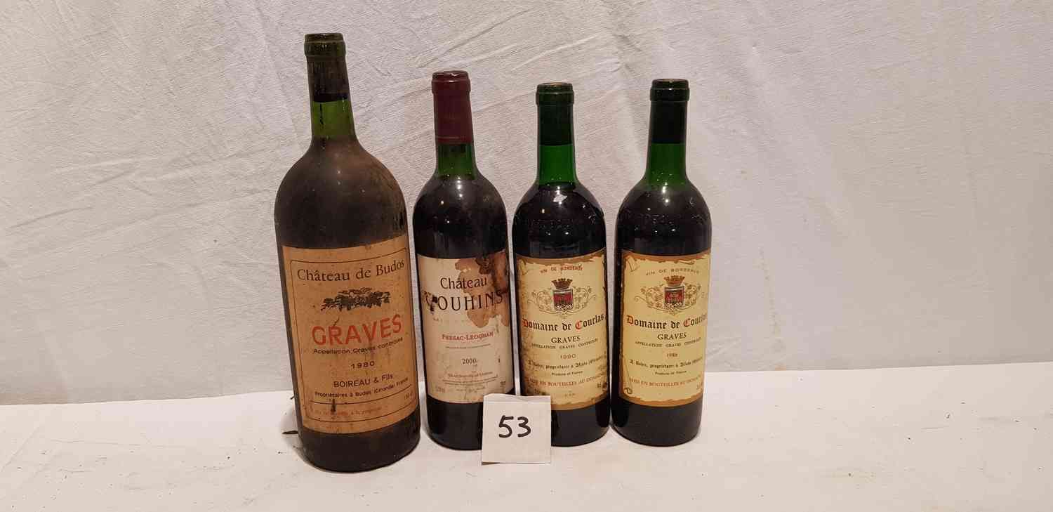 Null 拍品包括：1瓶1980年的DE BUDOS酒，1瓶1986年的DOMAINE DE COURLAS GRAVES酒和1瓶1990年的同一酒庄酒，以及1&hellip;