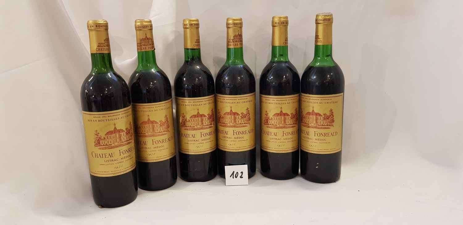Null 6 bouteilles château FONREAUD 1975 LISTRAC MEDOC CRU BOURGEOIS. Etiquettes &hellip;