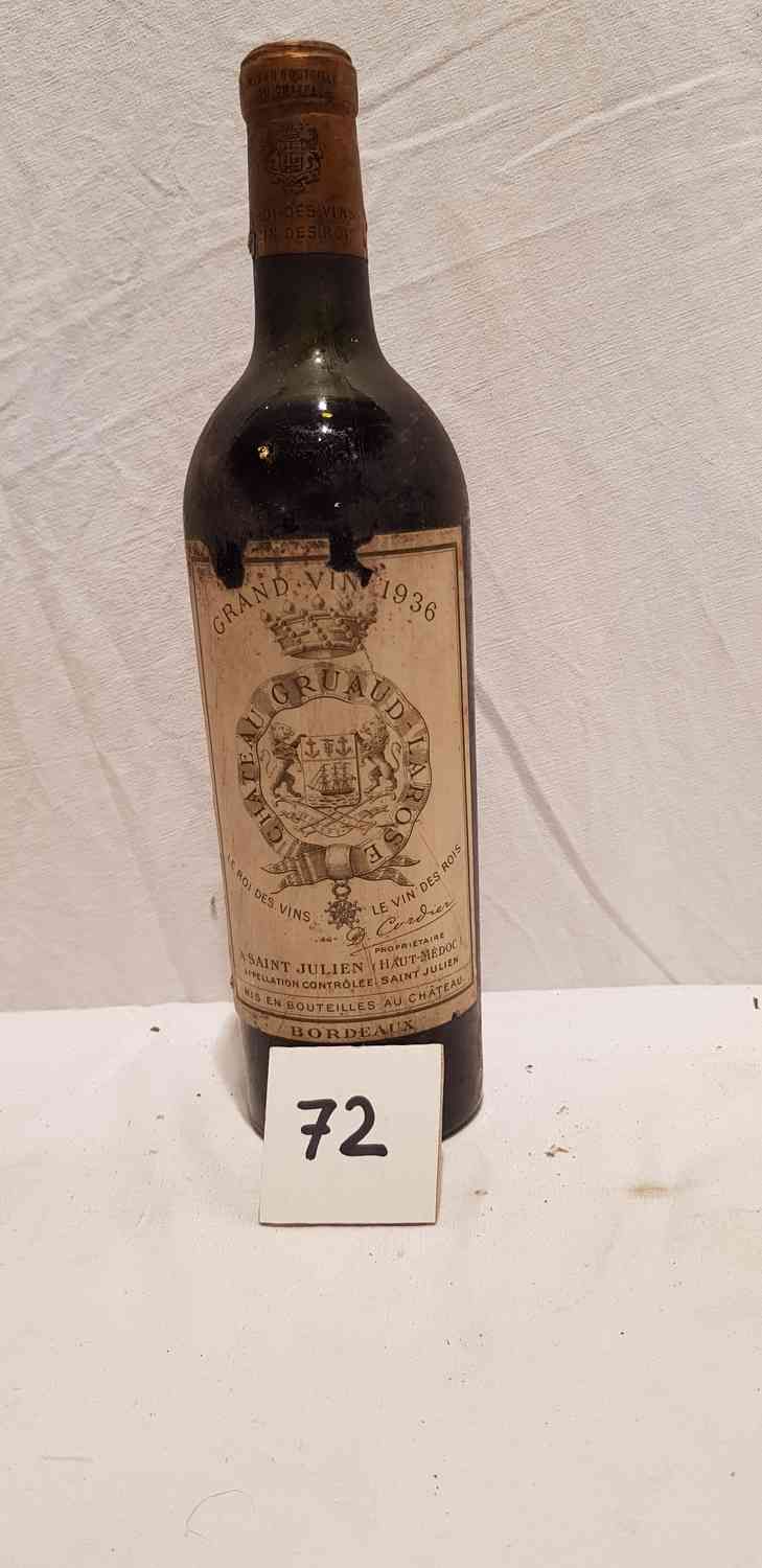 Null 1 bottiglia château GRUAUD LAROSE 1936 GCC SAINT JULIEN. Etichetta un po' d&hellip;