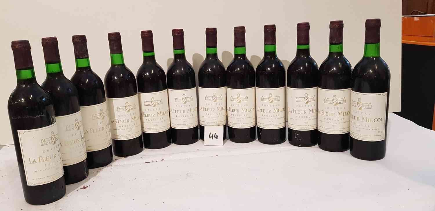 Null 12 botellas de Château LA FLEUR MILON 1975 PAUILLAC.