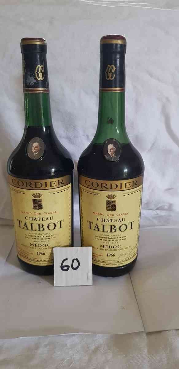 Null 2瓶TALBOT酒庄1966年GCC SAINT JULIEN.美丽的展示，1级高肩。