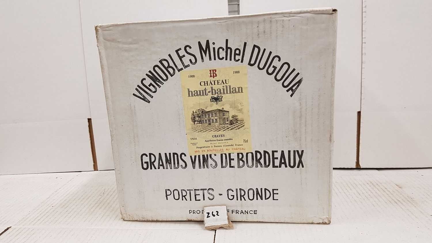 Null 12瓶 Château HAUT BAILLAN 1988 Graves白葡萄酒。未开封的原箱。