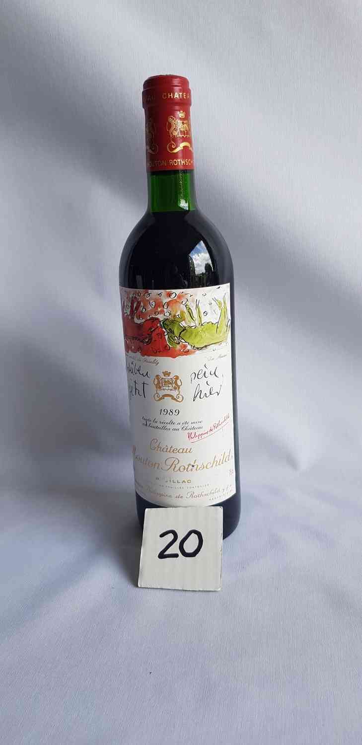 Null 1 bottiglia Château MOUTON ROTHSCHILD 1989. GCC PAUILLAC . Buona presentazi&hellip;