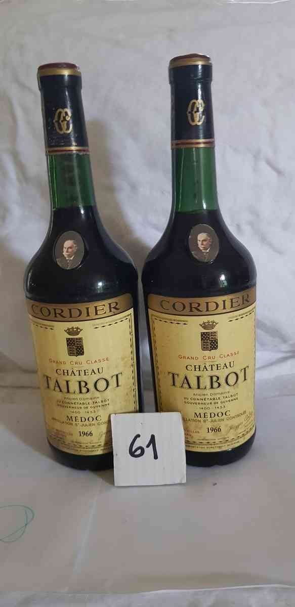 Null 2 Flaschen Château TALBOT 1966 GCC SAINT JULIEN . Schöne Präsentation, gute&hellip;