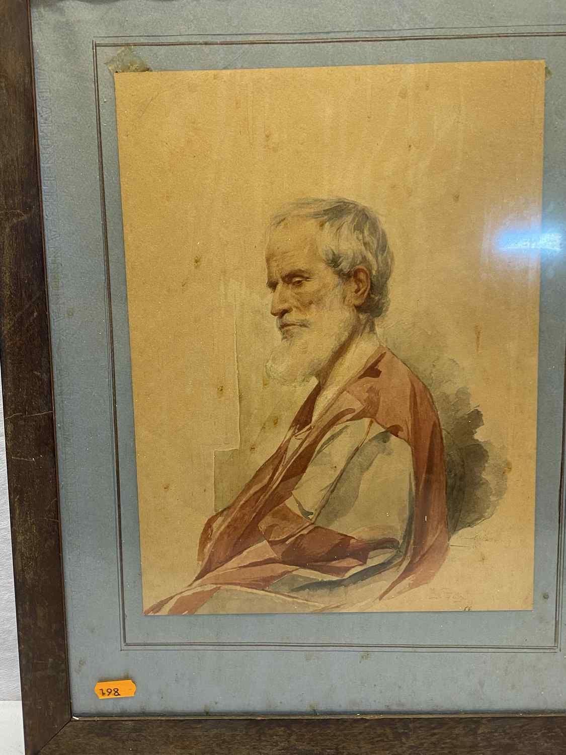 Null 
1 Watercolour portrait of an old man, signature lower right Probably J. PA&hellip;