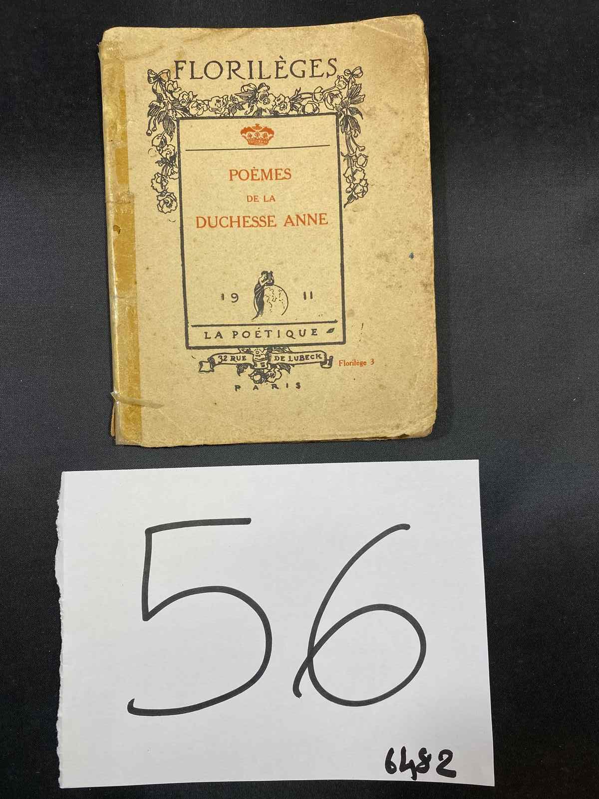 Null FLORIGLEGES POEMES DE LA DUCHESSE ANNE 1911 LIVRET AVEC FRONTISPICE PHOTO D&hellip;