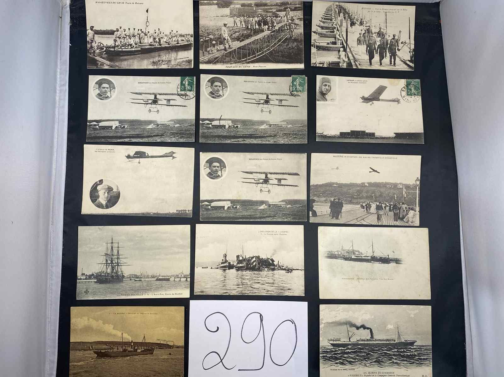 Null 围绕船只和飞机。25张明信片，其中一些是动画的。
