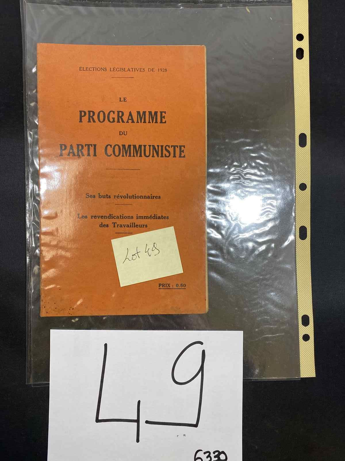 Null BOOKLET THE PROGRAMME OF THE COMMUNIST PARTY ITS REVOLUTIONARY AIMS THE IMM&hellip;