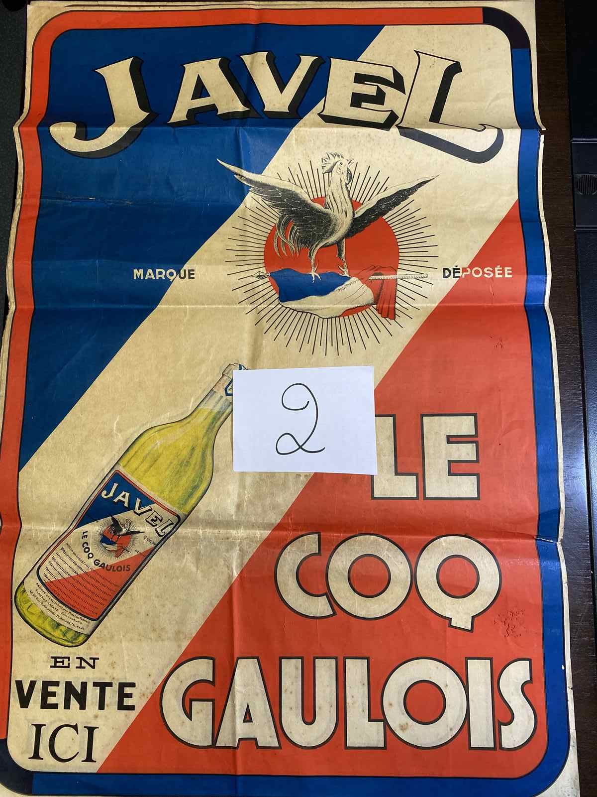 Null CARTEL PUBLICITARIO JAVEL LE COQ GAULOIS R.MONNIER A BORDEAUX FORMATO POLIC&hellip;